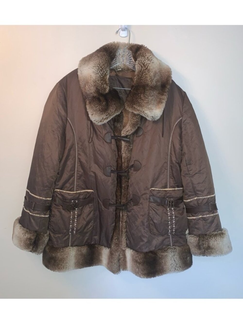 Vintage Ness Brown Jacket with Faux Fur Trim